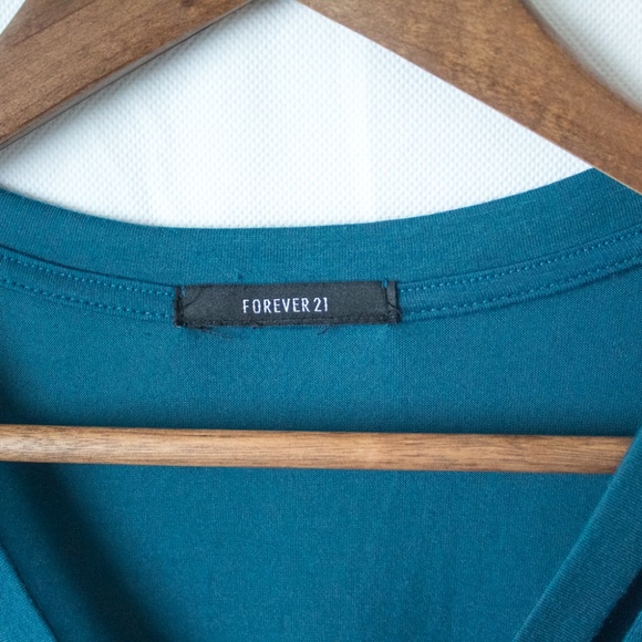 Forever 21 Touquise V-Neck Short Sleeve Dress - Picture 3 of 4